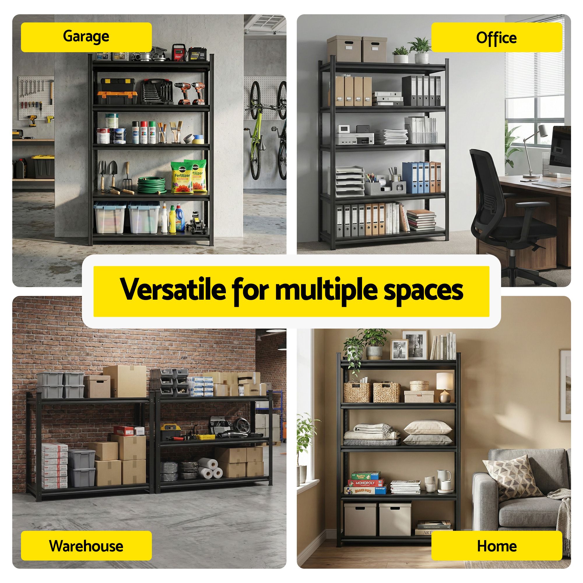 Garage Shelving 2.4X1.8m Warehouse Rack Storage Shelves Workshop Racks Steel - Tools > Tools Storage > Wall Storage Racks - Rivercity House & Home Co. (ABN 18 642 972 209) - Affordable Modern Furniture Australia