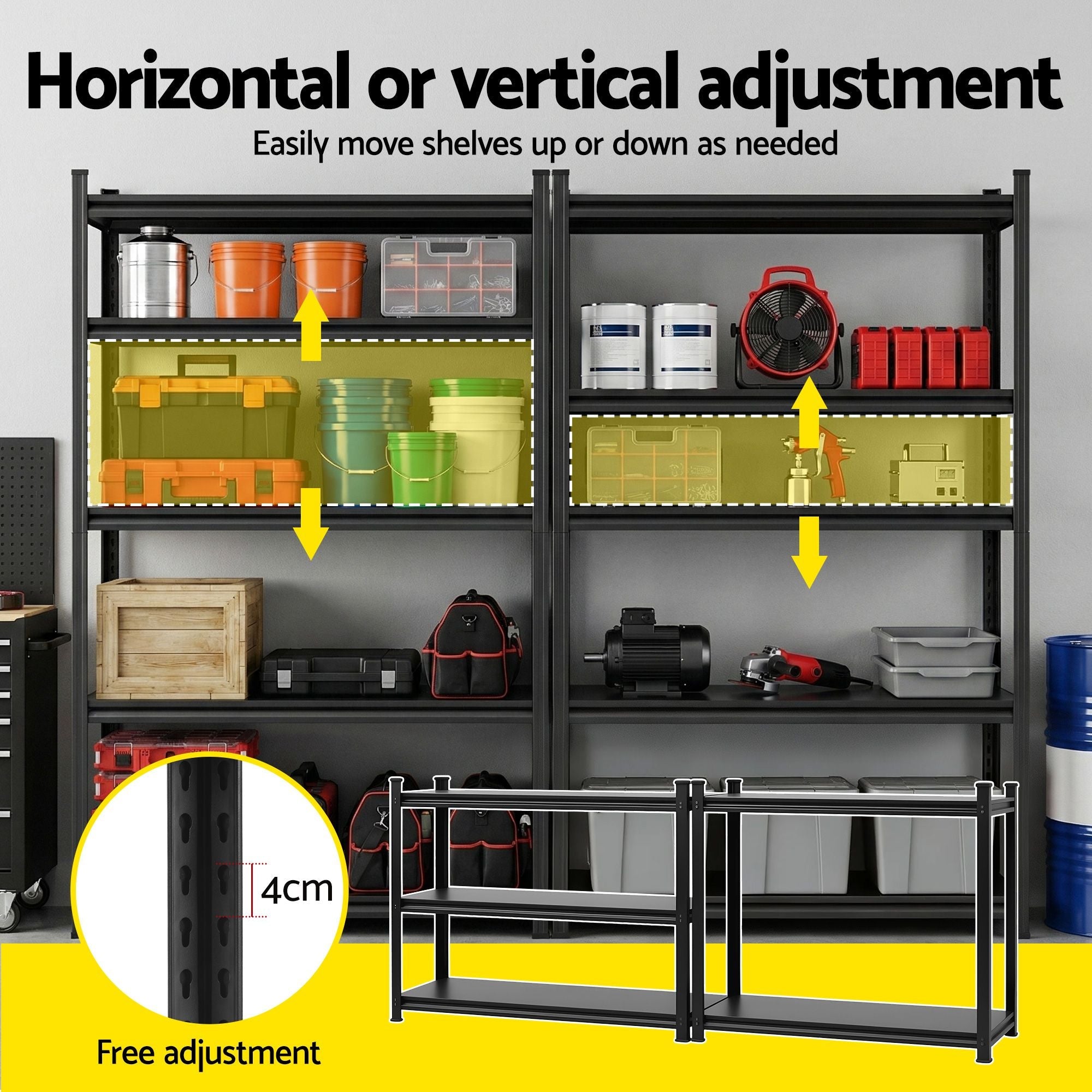 Garage Shelving 2.4X1.8m Warehouse Rack Storage Shelves Workshop Racks Steel - Tools > Tools Storage > Wall Storage Racks - Rivercity House & Home Co. (ABN 18 642 972 209) - Affordable Modern Furniture Australia