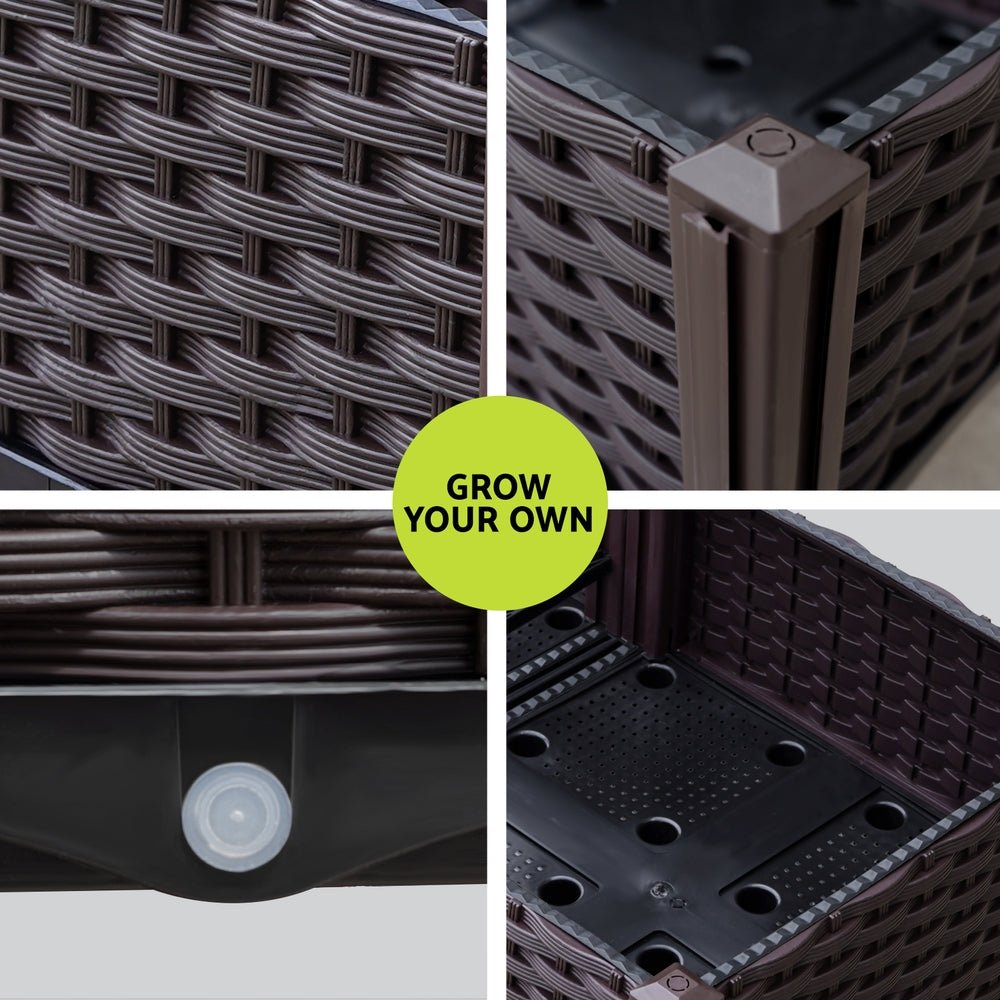 Garden Bed 120x40x36cm PP Planter Box Raised Container Growing Herb - Home & Garden > Greenhouses > Greenhouses & Accessories - Rivercity House & Home Co. (ABN 18 642 972 209) - Affordable Modern Furniture Australia