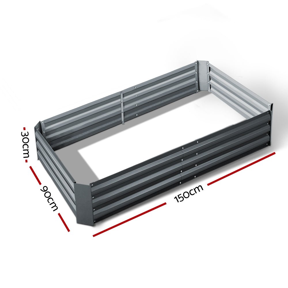 Garden Bed 150x90cm Planter Box Raised Container Galvanised Steel - Home & Garden > Garden Beds > Garden Beds & Planters - Rivercity House & Home Co. (ABN 18 642 972 209) - Affordable Modern Furniture Australia
