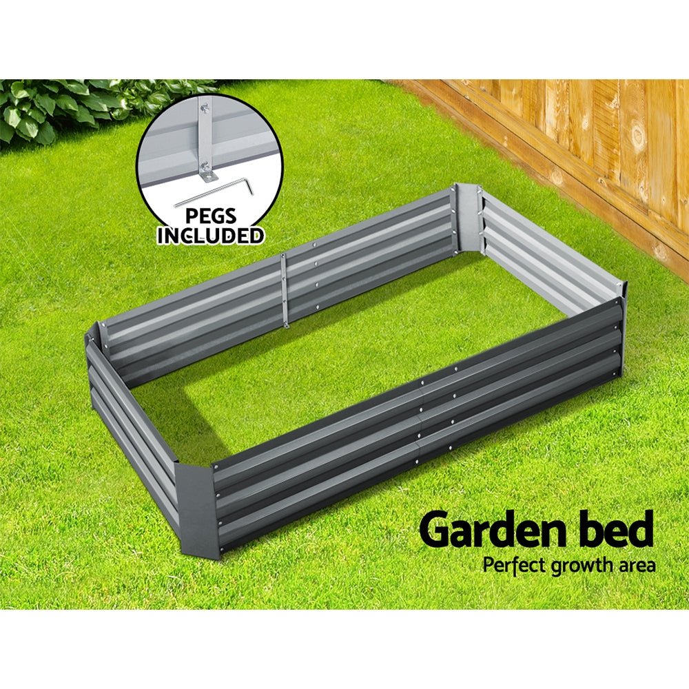 Garden Bed 150x90cm Planter Box Raised Container Galvanised Steel - Home & Garden > Garden Beds > Garden Beds & Planters - Rivercity House & Home Co. (ABN 18 642 972 209) - Affordable Modern Furniture Australia