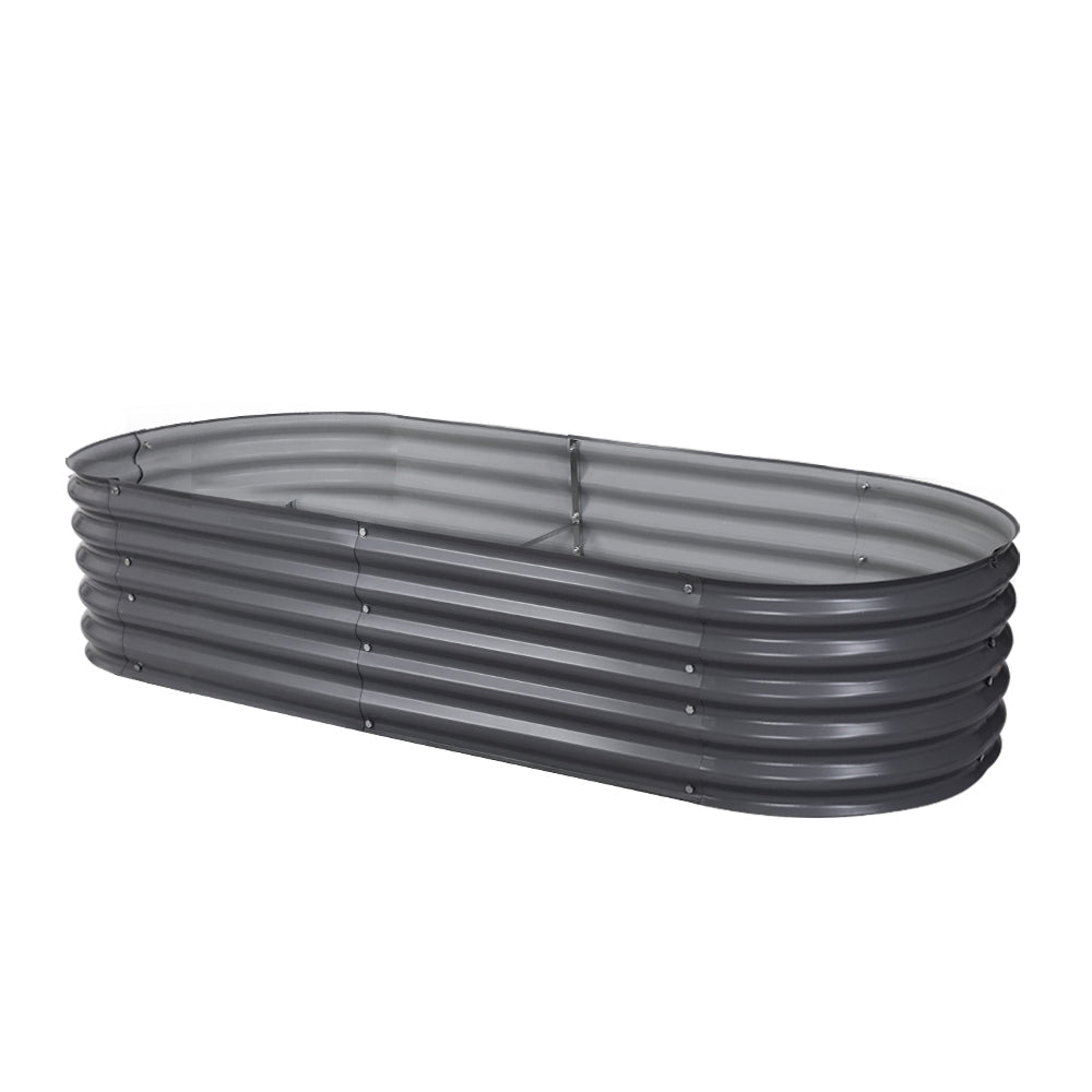 Garden Bed 160X80X42cm Oval Planter Box Raised Container Galvanised - Home & Garden > Garden Beds > Garden Beds & Planters - Rivercity House & Home Co. (ABN 18 642 972 209) - Affordable Modern Furniture Australia