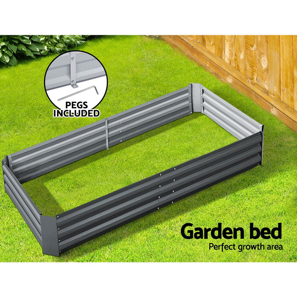 Garden Bed 210x90cm Planter Box Raised Container Galvanised Steel - Home & Garden > Garden Beds > Garden Beds & Planters - Rivercity House & Home Co. (ABN 18 642 972 209) - Affordable Modern Furniture Australia