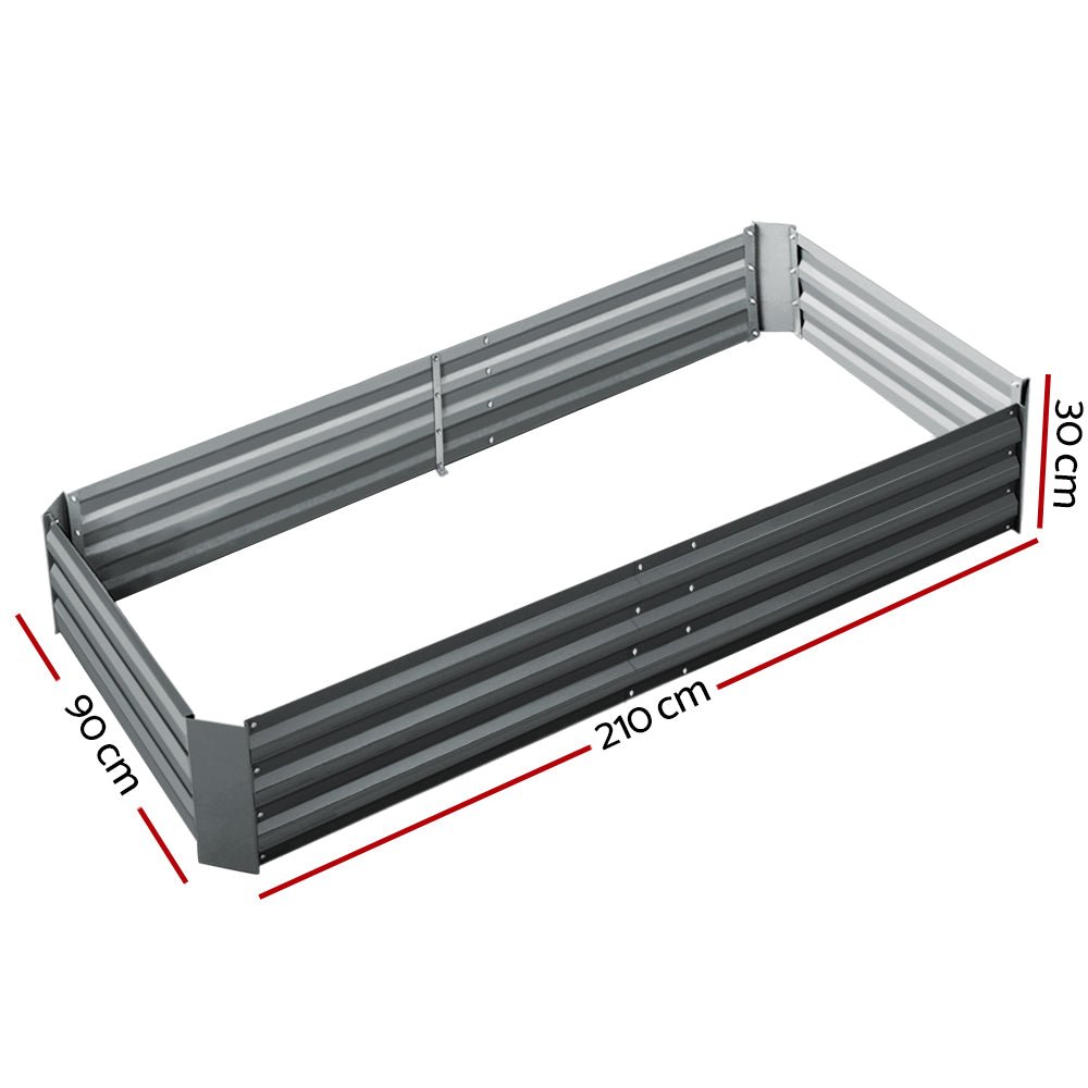 Garden Bed 210x90cm Planter Box Raised Container Galvanised Steel - Home & Garden > Garden Beds > Garden Beds & Planters - Rivercity House & Home Co. (ABN 18 642 972 209) - Affordable Modern Furniture Australia