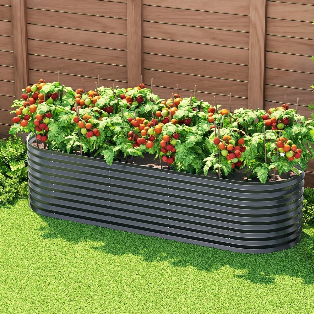 Garden Bed 240X80X56cm Oval Planter Box - Home & Garden > Greenhouses > Greenhouses & Accessories - Rivercity House & Home Co. (ABN 18 642 972 209) - Affordable Modern Furniture Australia