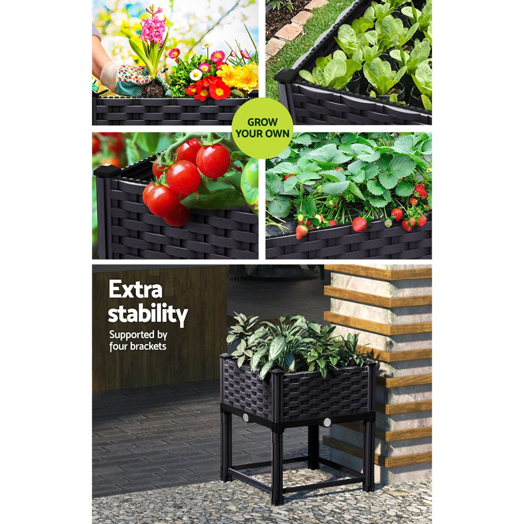 Garden Bed 40x40x23cm PP Planter Box Raised Container Growing Herb - Home & Garden > Greenhouses > Greenhouses & Accessories - Rivercity House & Home Co. (ABN 18 642 972 209) - Affordable Modern Furniture Australia