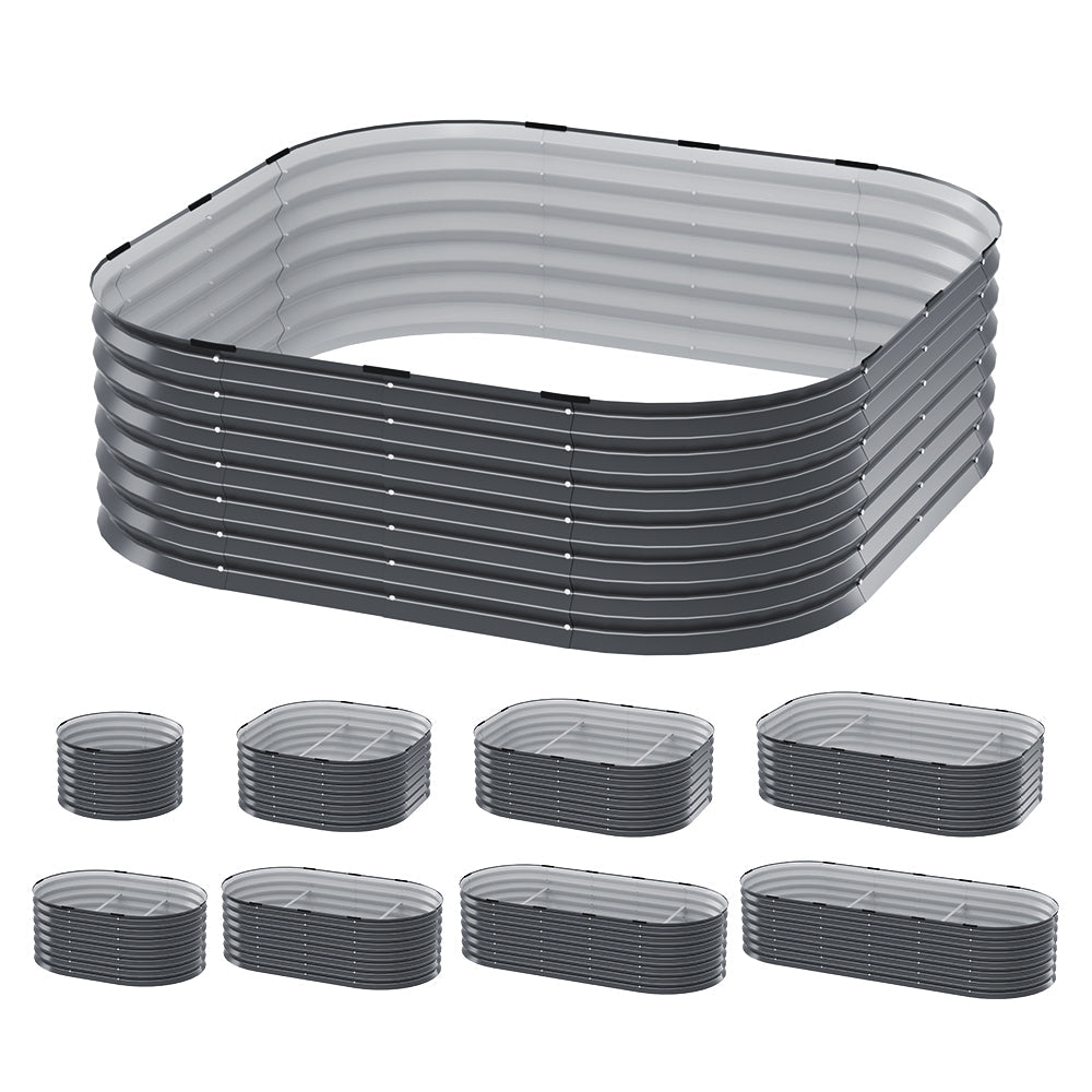 Garden Bed 9 In 1 Modular Planter Box Raised Container Galvanised - Home & Garden > Garden Beds > Garden Beds & Planters - Rivercity House & Home Co. (ABN 18 642 972 209) - Affordable Modern Furniture Australia