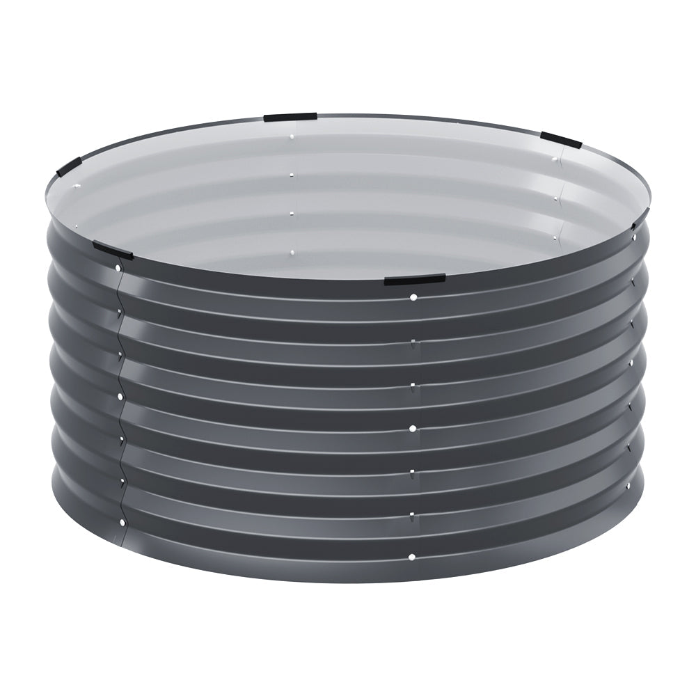 Garden Bed 90X45cm Round Latches Planter Box Raised Galvanised Herb - Home & Garden > Decor > Garden Ornaments - Rivercity House & Home Co. (ABN 18 642 972 209) - Affordable Modern Furniture Australia