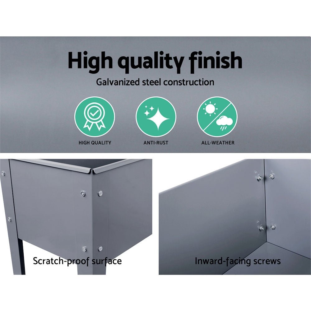 Garden Bed Elevated 100X80X30cm Planter Box Container Galvanised - Home & Garden > Garden Beds > Garden Beds & Planters - Rivercity House & Home Co. (ABN 18 642 972 209) - Affordable Modern Furniture Australia