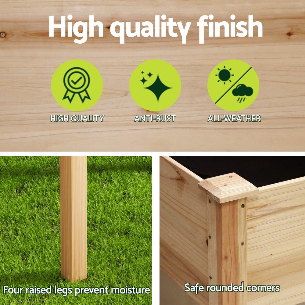 Garden Bed Elevated 120x60x80cm Wooden Planter Box Raised Container - Home & Garden > Garden Beds > Garden Beds & Planters - Rivercity House & Home Co. (ABN 18 642 972 209) - Affordable Modern Furniture Australia