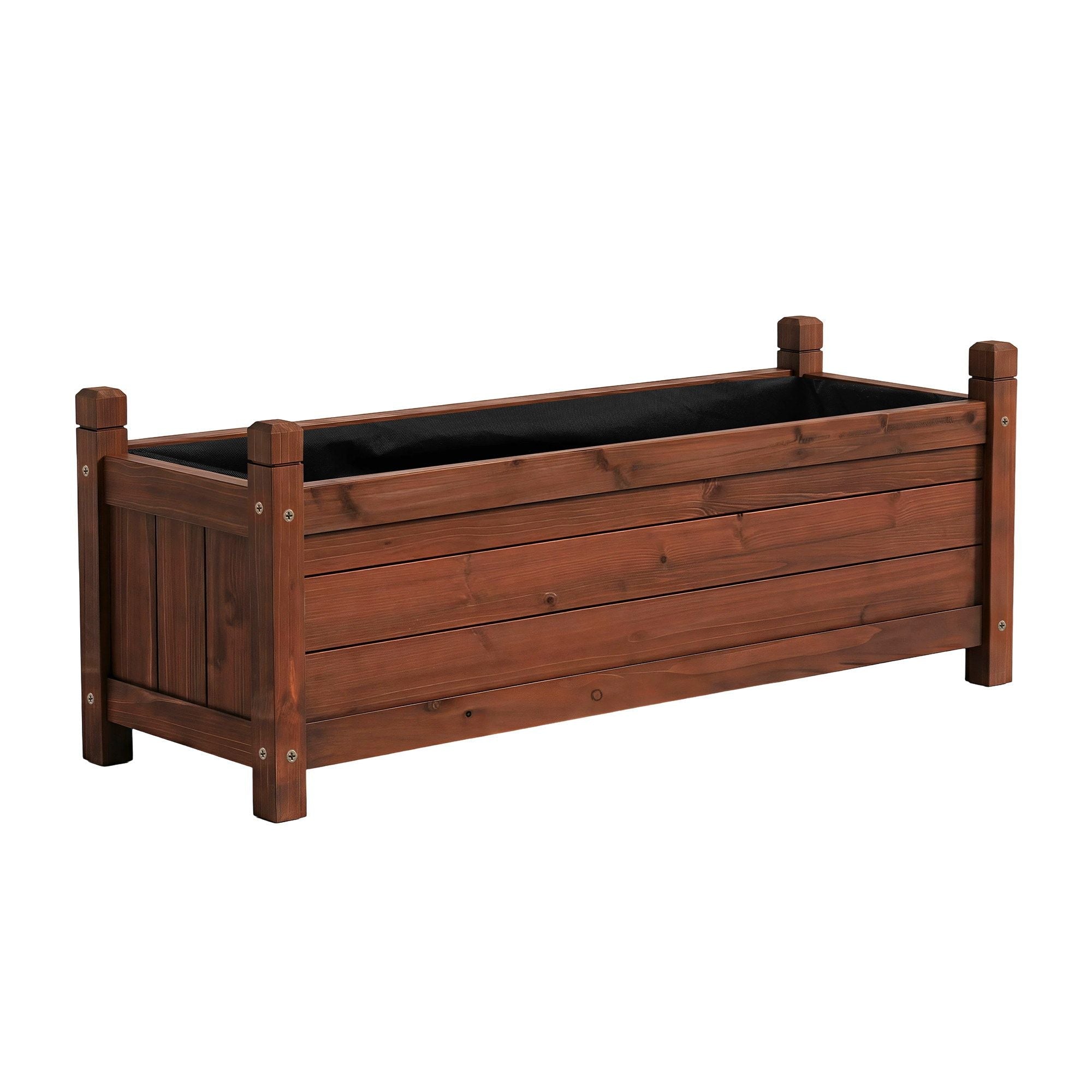 Garden Bed Wooden Planter Box Raised Container Growing 90x30x33cm Brown - Home & Garden > Garden Beds > Garden Beds & Planters - Rivercity House & Home Co. (ABN 18 642 972 209) - Affordable Modern Furniture Australia