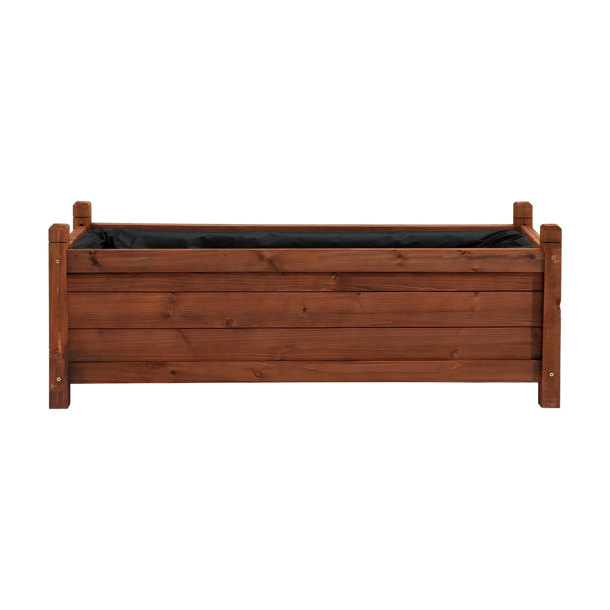 Garden Bed Wooden Planter Box Raised Container Growing 90x30x33cm Brown - Home & Garden > Garden Beds > Garden Beds & Planters - Rivercity House & Home Co. (ABN 18 642 972 209) - Affordable Modern Furniture Australia