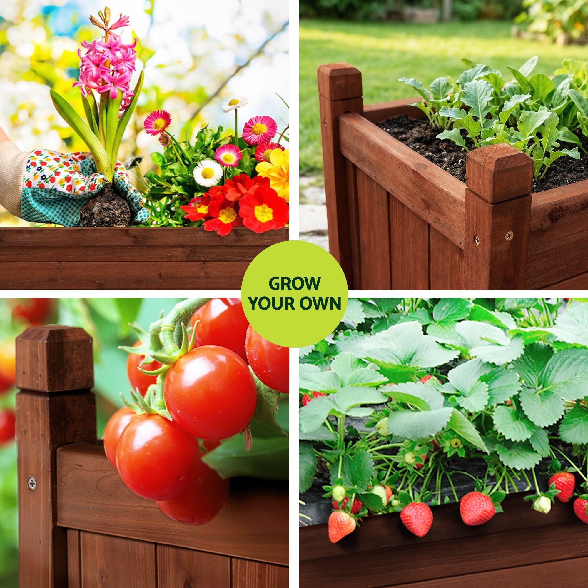 Garden Bed Wooden Planter Box Raised Container Growing 90x30x33cm Brown - Home & Garden > Garden Beds > Garden Beds & Planters - Rivercity House & Home Co. (ABN 18 642 972 209) - Affordable Modern Furniture Australia