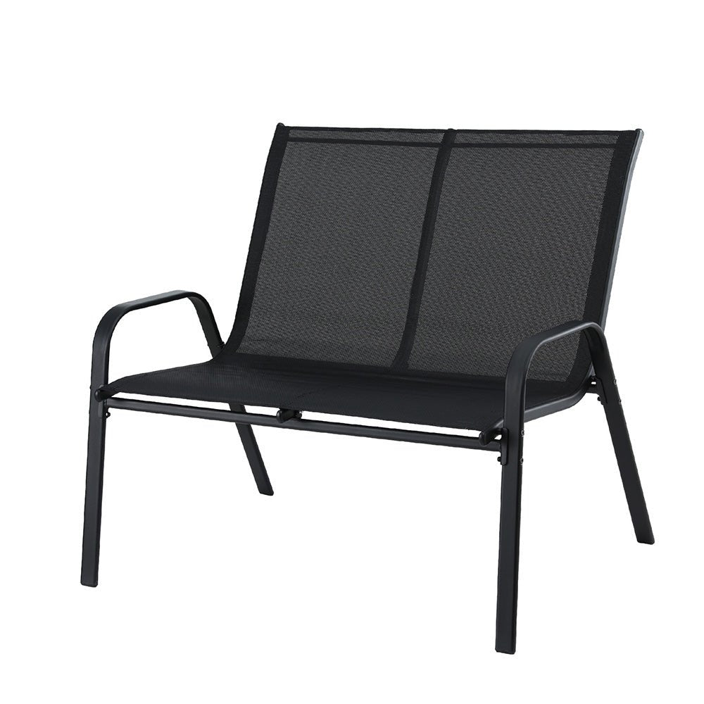 Garden Bench Seat Steel Outdoor Patio Park Lounge Backyard Chair Black - Furniture > Outdoor > Outdoor Chairs - Rivercity House & Home Co. (ABN 18 642 972 209) - Affordable Modern Furniture Australia