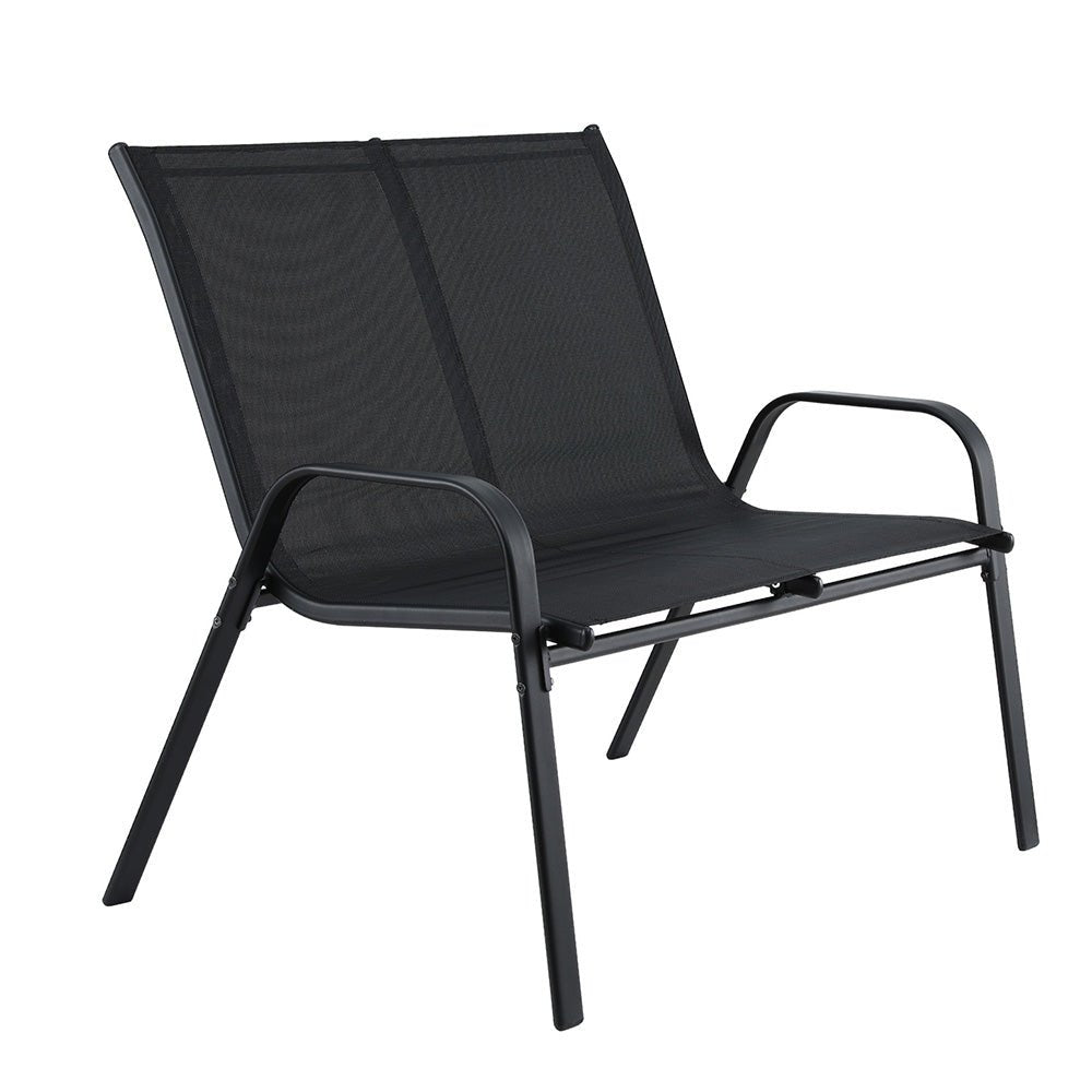 Garden Bench Seat Steel Outdoor Patio Park Lounge Backyard Chair Black - Furniture > Outdoor > Outdoor Chairs - Rivercity House & Home Co. (ABN 18 642 972 209) - Affordable Modern Furniture Australia