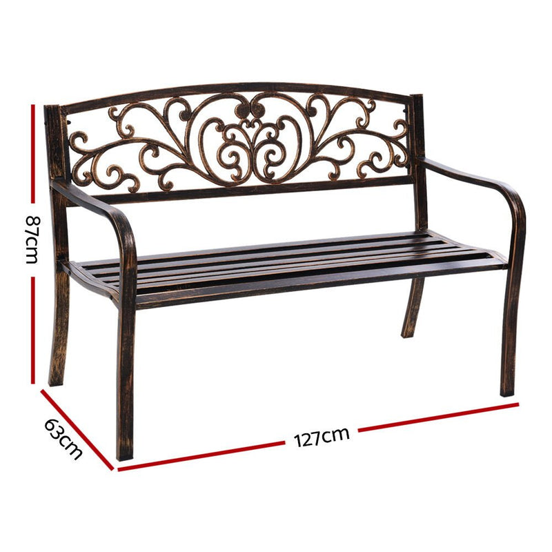 Garden Bench Seat Vintage Bronze - Rivercity House & Home Co. (ABN 18 642 972 209) - Affordable Modern Furniture Australia