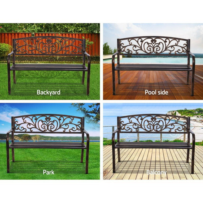 Garden Bench Seat Vintage Bronze - Rivercity House & Home Co. (ABN 18 642 972 209) - Affordable Modern Furniture Australia