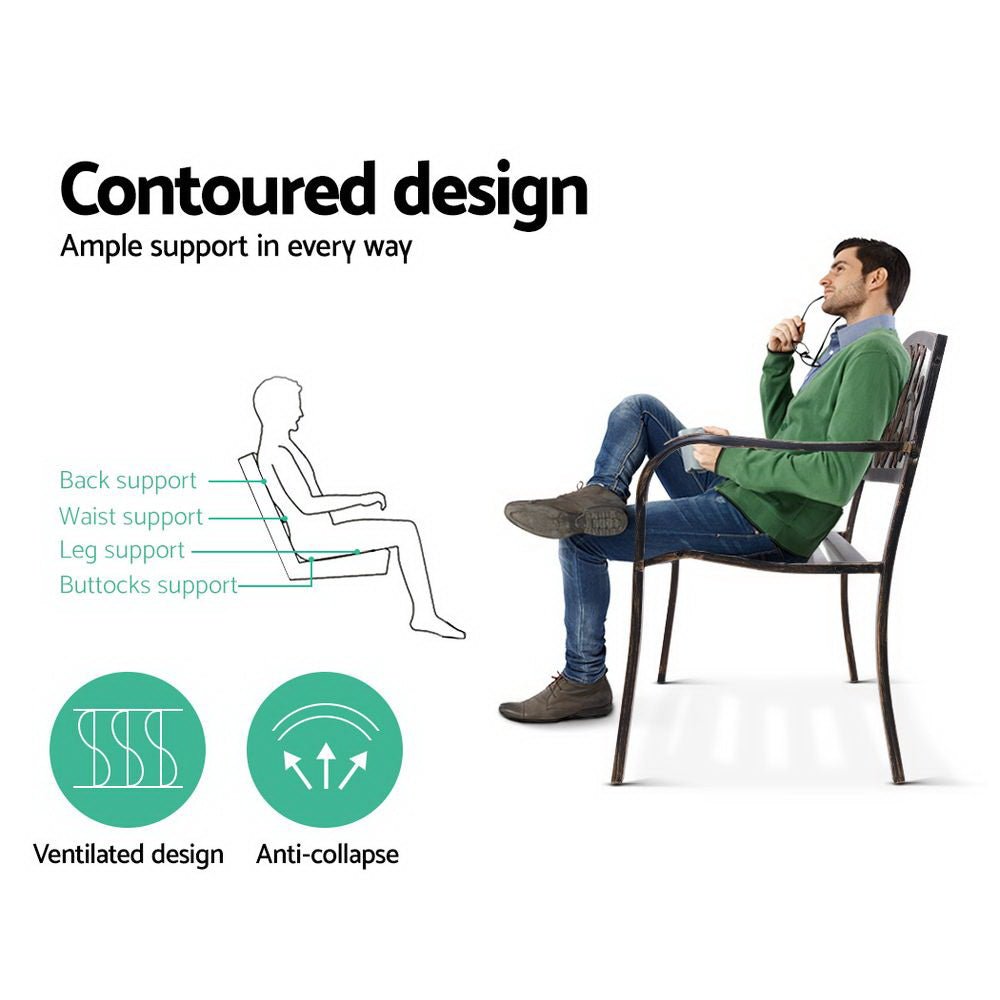 Garden Bench Seat Vintage Bronze - Rivercity House & Home Co. (ABN 18 642 972 209) - Affordable Modern Furniture Australia