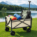 Folding Garden Cart Trolley Camping Wagon Barrow - Beige