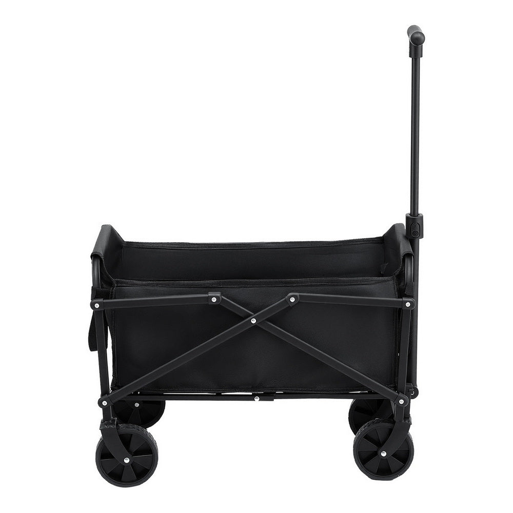 Garden Cart Folding Trolley Camping Wagon Barrow Outdoor Beach Black - Home & Garden > Garden Tools > Spreaders & Wheelbarrows - Rivercity House & Home Co. (ABN 18 642 972 209) - Affordable Modern Furniture Australia