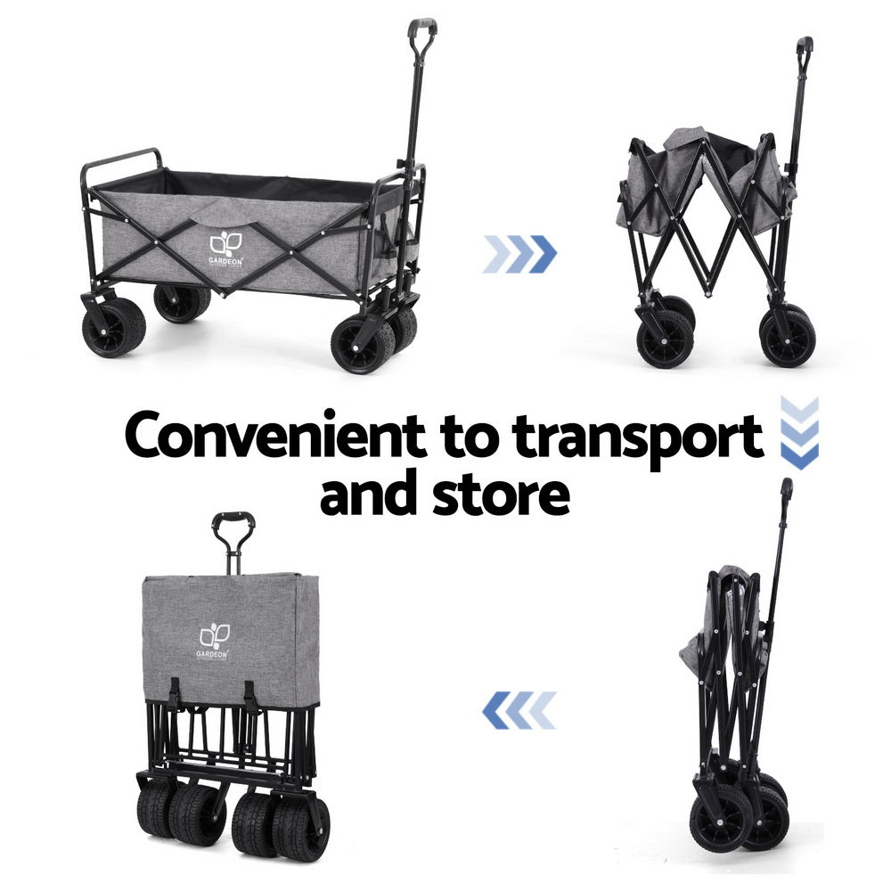 Garden Cart with Cargo Net Grey - Home & Garden > Home & Garden Others - Rivercity House & Home Co. (ABN 18 642 972 209) - Affordable Modern Furniture Australia