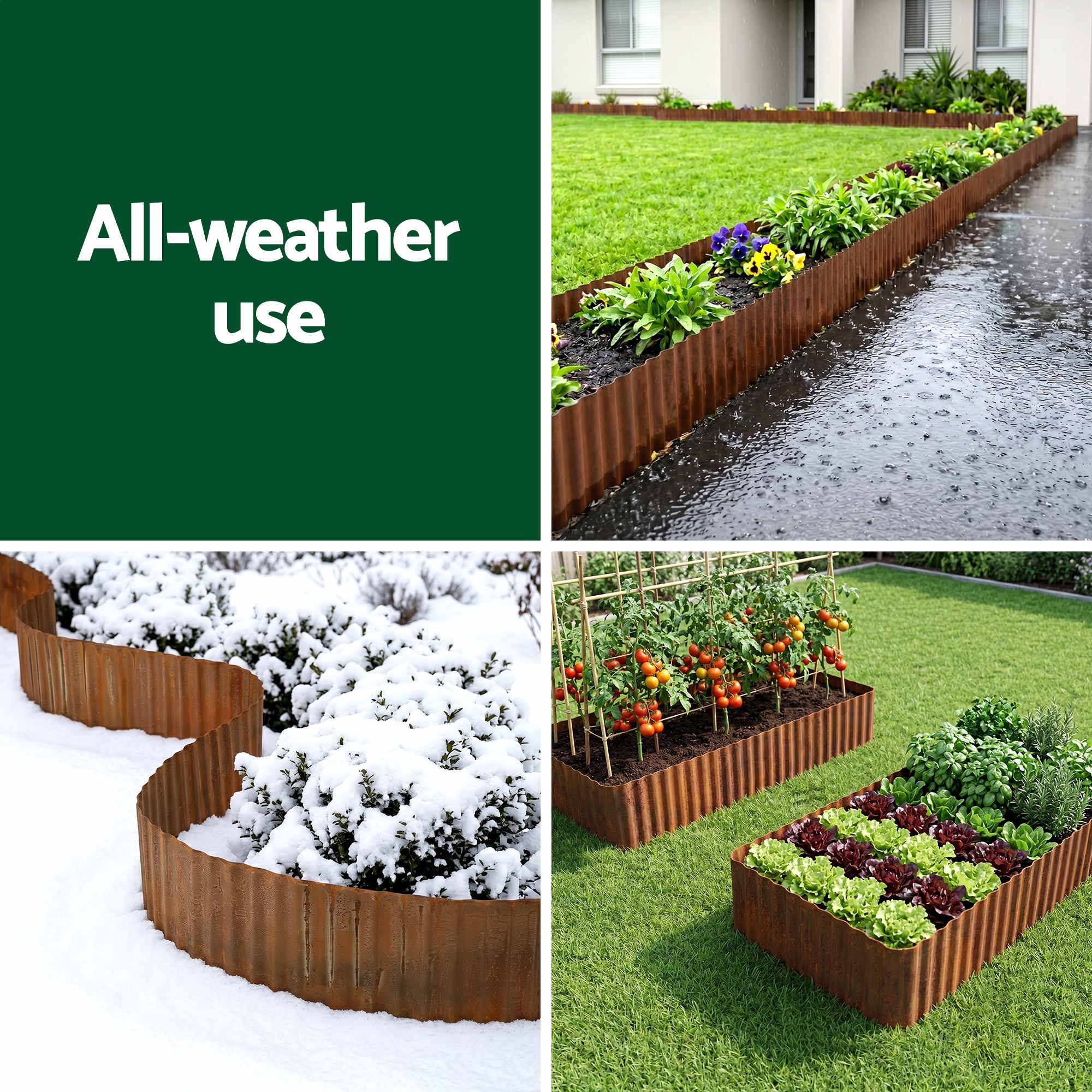 Garden Edging 10ft Metal Flexible Garden Border Corrugated Steel Lawn Edging Rust - Home & Garden > Garden Tools > Gardening Accessories - Rivercity House & Home Co. (ABN 18 642 972 209) - Affordable Modern Furniture Australia
