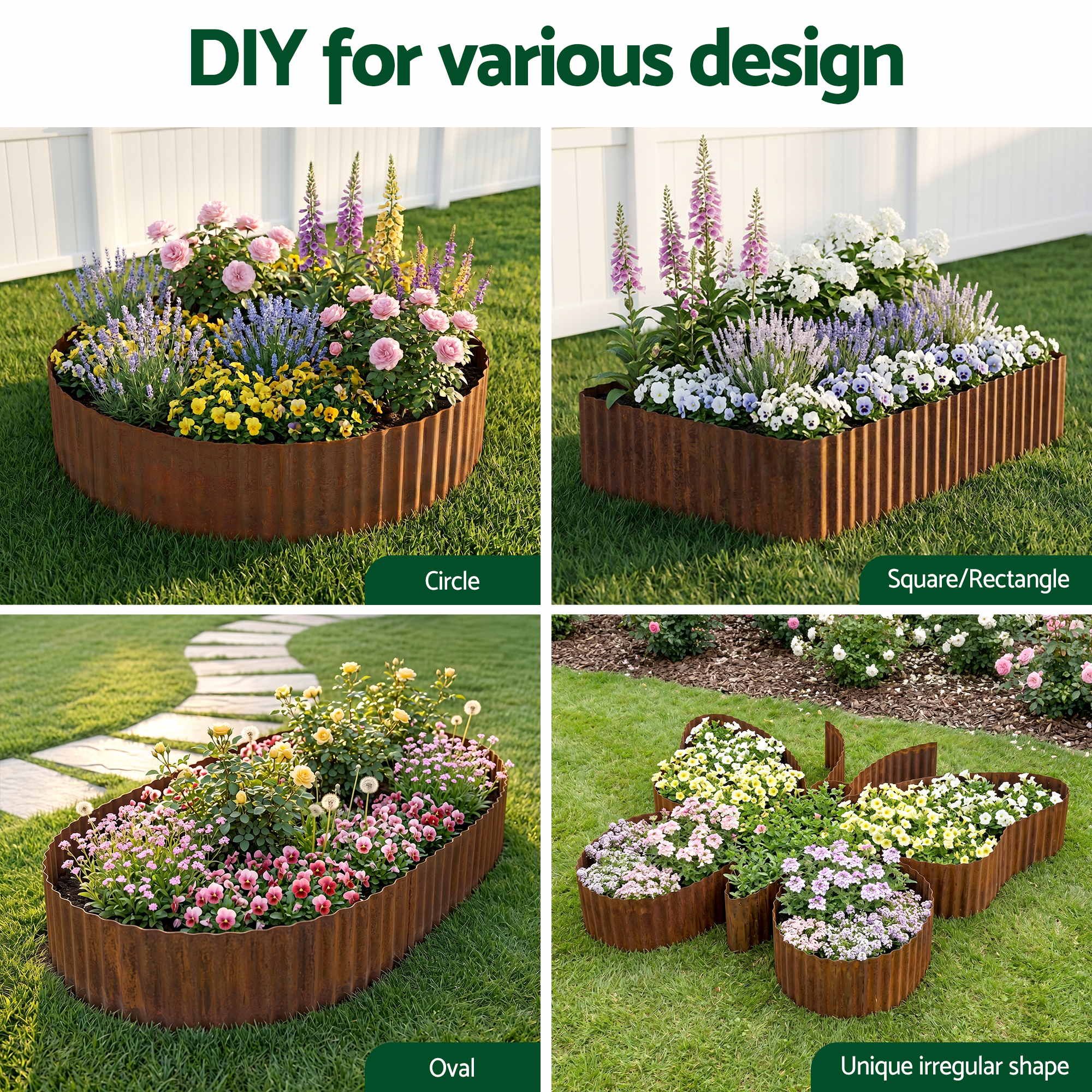 Garden Edging 10ft Metal Flexible Garden Border Corrugated Steel Lawn Edging Rust - Home & Garden > Garden Tools > Gardening Accessories - Rivercity House & Home Co. (ABN 18 642 972 209) - Affordable Modern Furniture Australia