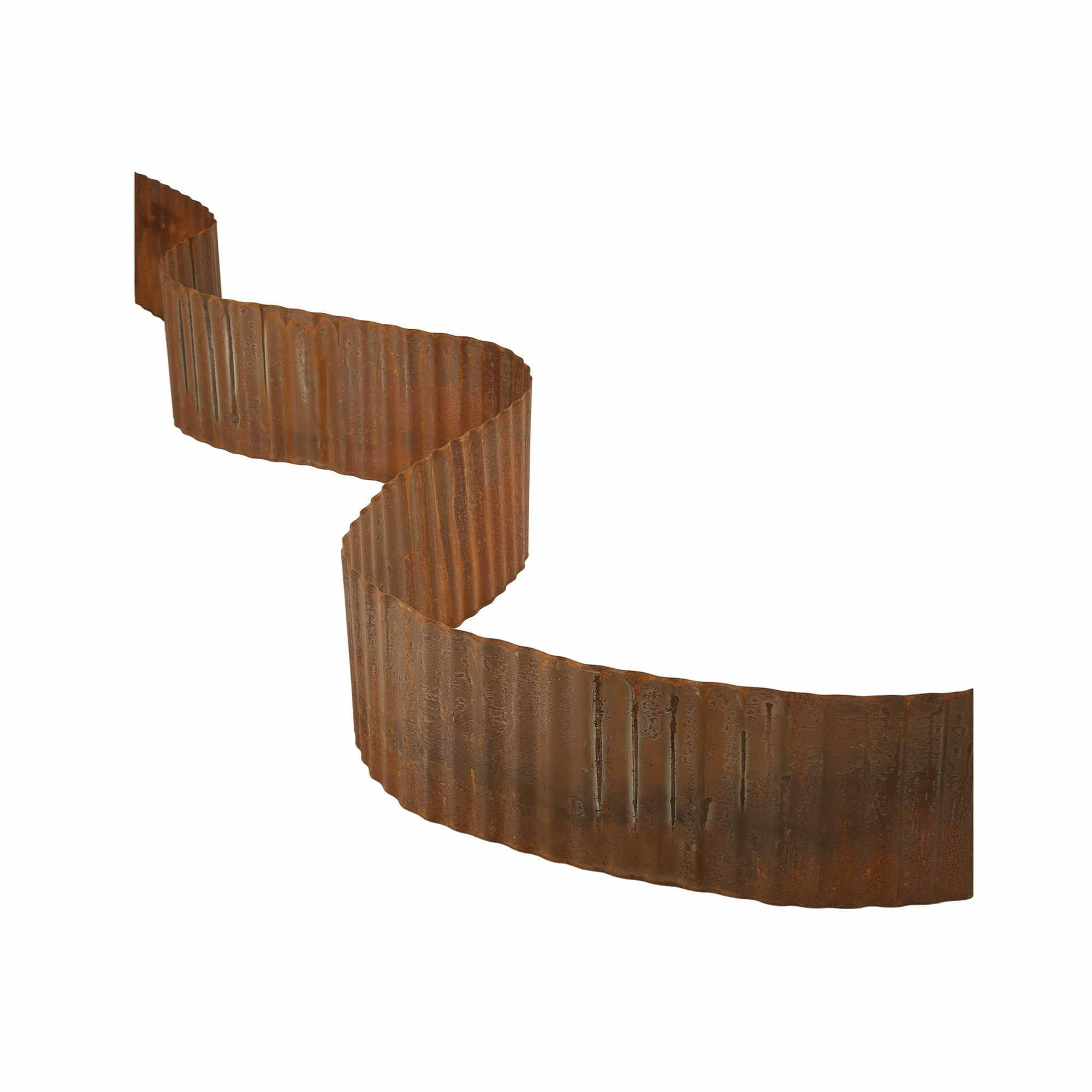 Garden Edging 10ft Metal Flexible Garden Border Corrugated Steel Lawn Edging Rust - Home & Garden > Garden Tools > Gardening Accessories - Rivercity House & Home Co. (ABN 18 642 972 209) - Affordable Modern Furniture Australia