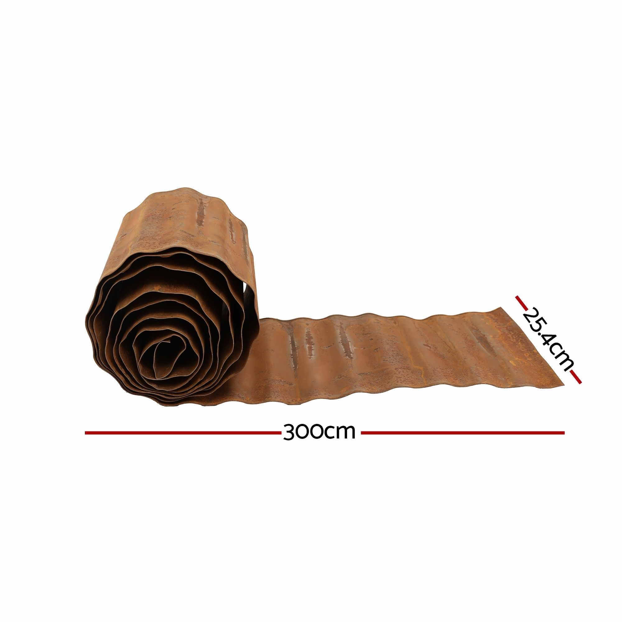 Garden Edging 10ft Metal Flexible Garden Border Corrugated Steel Lawn Edging Rust - Home & Garden > Garden Tools > Gardening Accessories - Rivercity House & Home Co. (ABN 18 642 972 209) - Affordable Modern Furniture Australia
