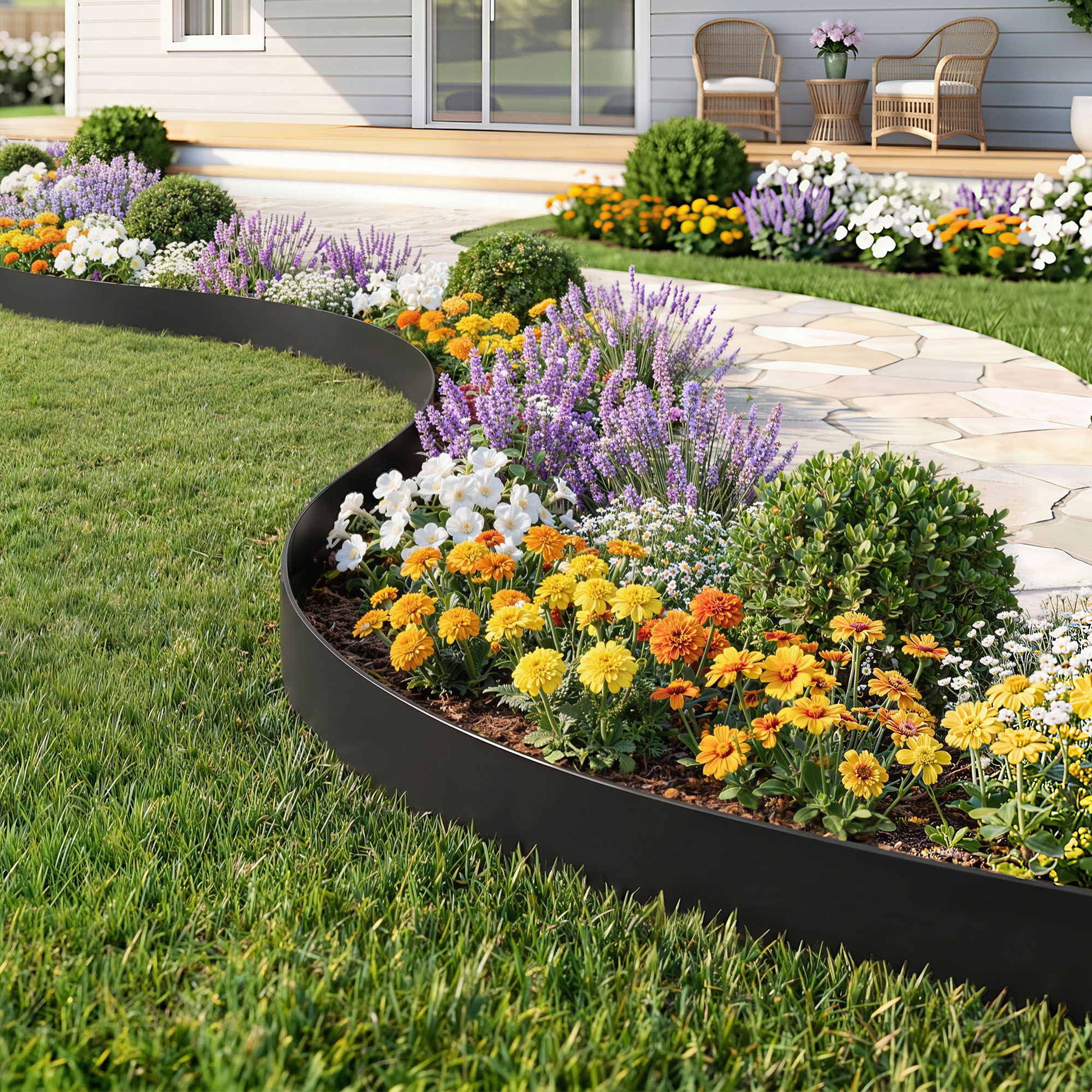 Garden Edging 60ft 30pcs Flexible Garden Border Plastic Lawn Edging Black - Home & Garden > Garden Tools > Gardening Accessories - Rivercity House & Home Co. (ABN 18 642 972 209) - Affordable Modern Furniture Australia