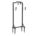 Metal Garden Hose Holder with Four-Spike Base 108cm Freestanding Stand - Black