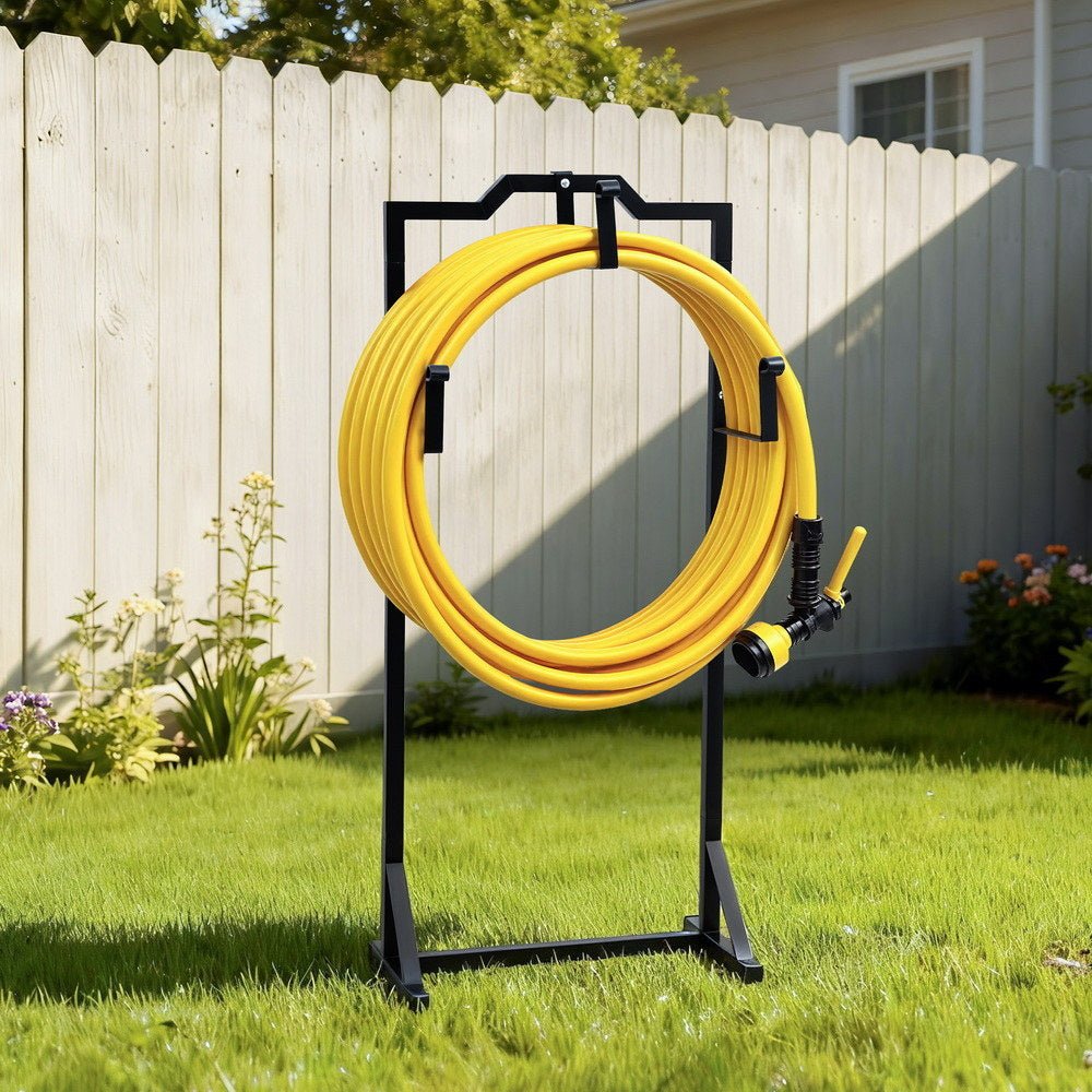 Garden Hose Holder Metal Portable Freestanding Hose Stand 4 Spikes Black - Home & Garden > Garden Tools > Garden Hoses - Rivercity House & Home Co. (ABN 18 642 972 209) - Affordable Modern Furniture Australia