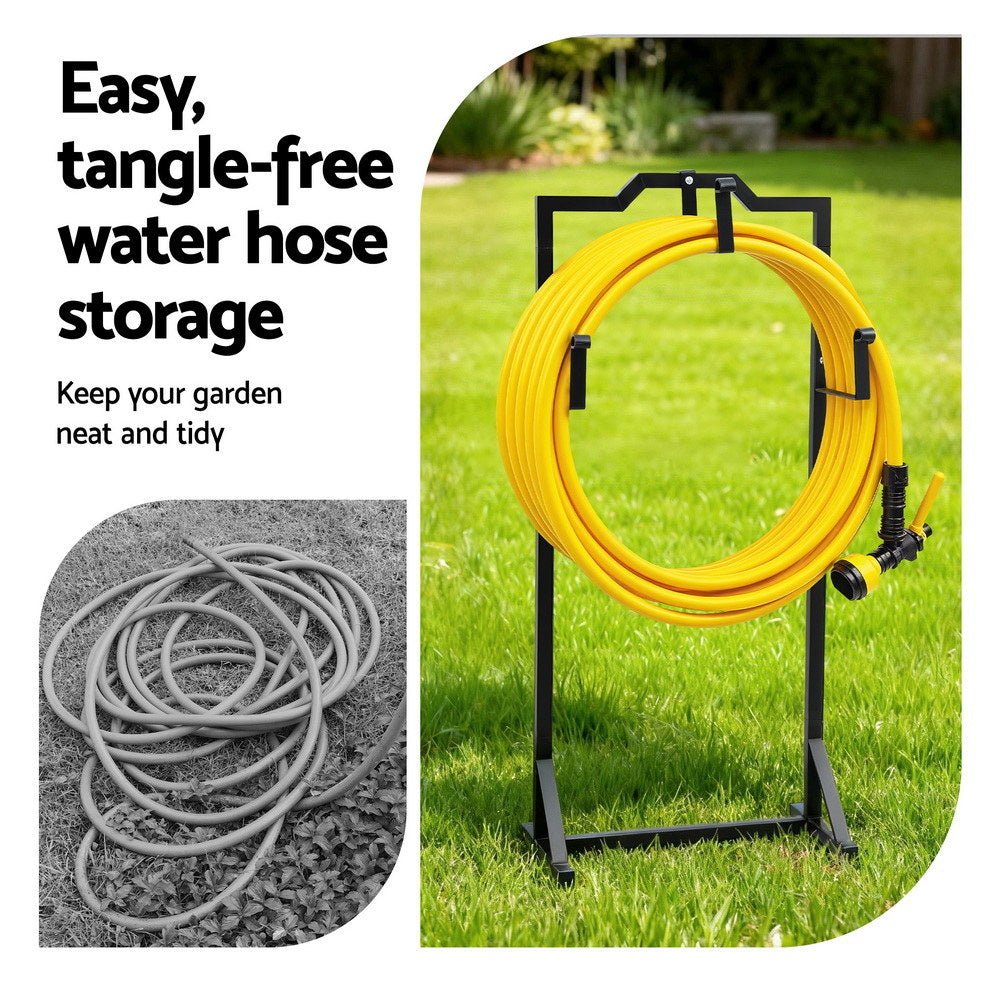 Garden Hose Holder Metal Portable Freestanding Hose Stand 4 Spikes Black - Home & Garden > Garden Tools > Garden Hoses - Rivercity House & Home Co. (ABN 18 642 972 209) - Affordable Modern Furniture Australia