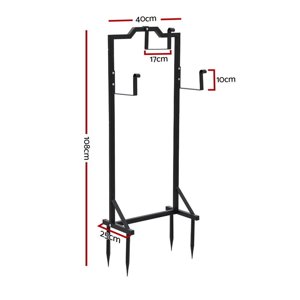 Garden Hose Holder Metal Portable Freestanding Hose Stand 4 Spikes Black - Home & Garden > Garden Tools > Garden Hoses - Rivercity House & Home Co. (ABN 18 642 972 209) - Affordable Modern Furniture Australia