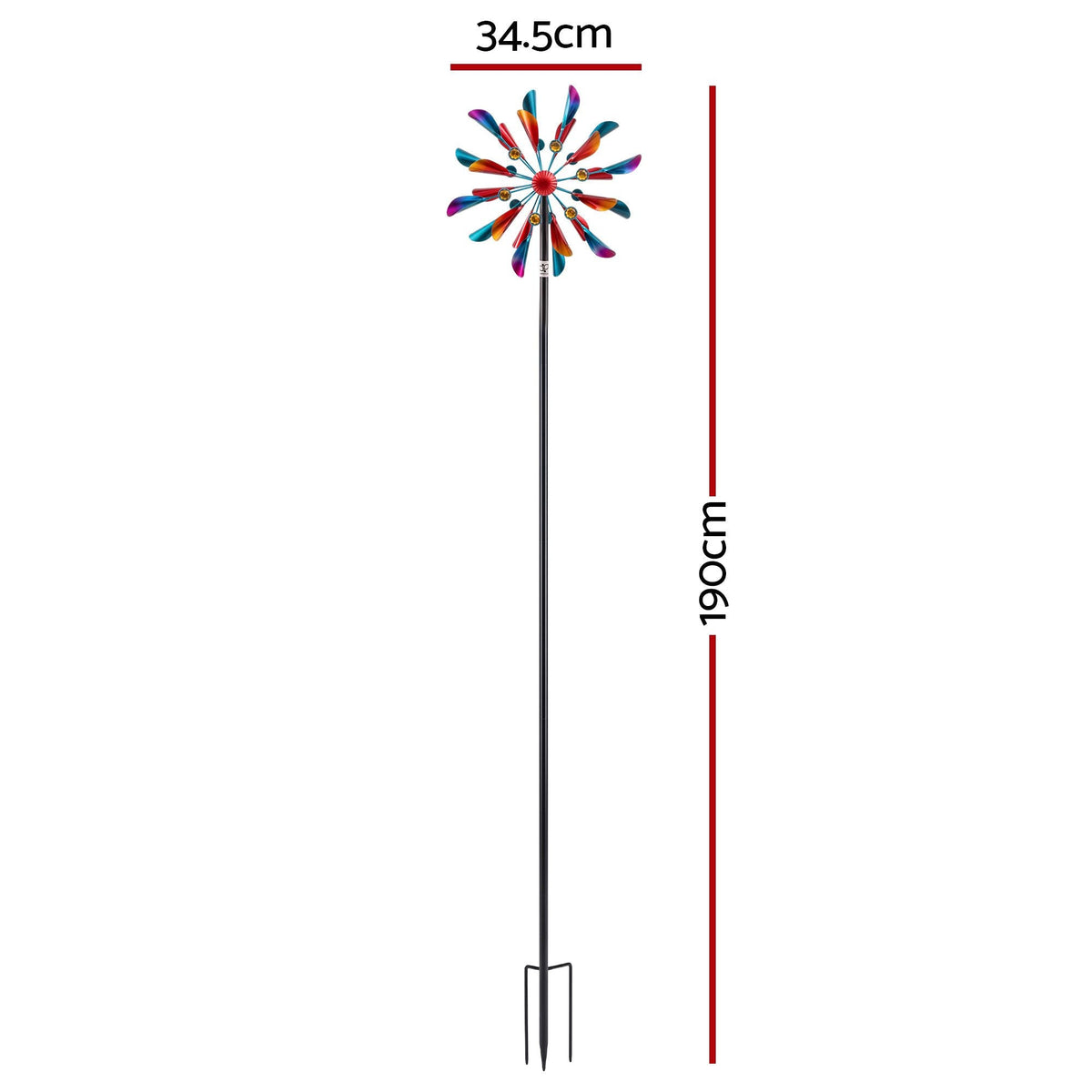Garden Metal Double Windmill Spinner 190cm Outdoor Lawn Decor - Home & Garden > Decor > Garden Ornaments - Rivercity House & Home Co. (ABN 18 642 972 209) - Affordable Modern Furniture Australia