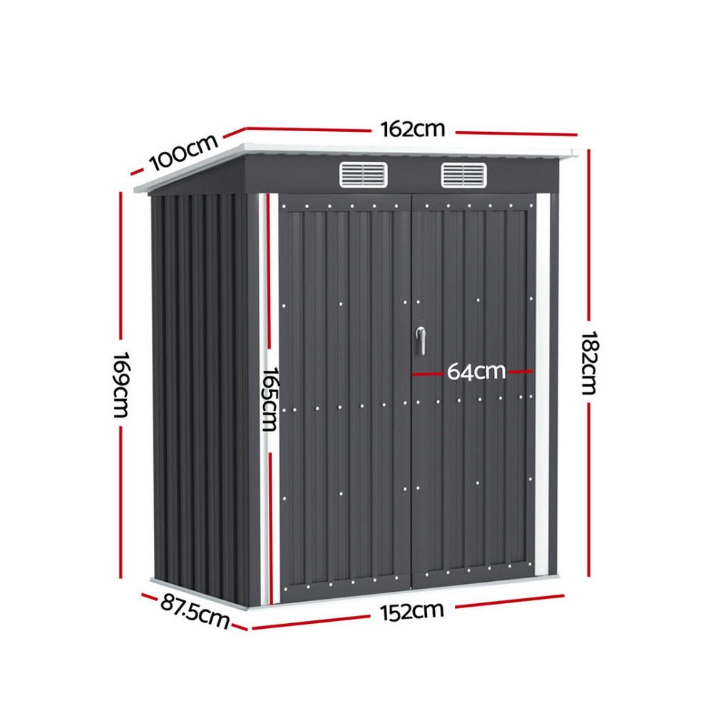 Garden Shed 1.62x1M Outdoor Storage Tool Workshop House Shelter - Home & Garden > Storage > Sheds - Rivercity House & Home Co. (ABN 18 642 972 209) - Affordable Modern Furniture Australia