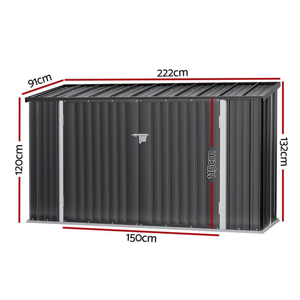 Garden Shed 2.22x0.91M Bike Sheds Outdoor Storage Tool Workshop House Shelter Double Door - Home & Garden > Storage > Sheds - Rivercity House & Home Co. (ABN 18 642 972 209) - Affordable Modern Furniture Australia
