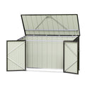 2.22x0.91M Outdoor Bike Shed with Double Doors - Grey