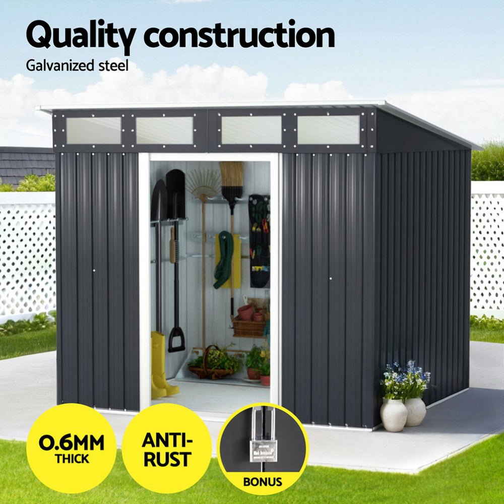 Garden Shed 2.38x1.99M Outdoor Storage Tool Workshop House Shelter - Home & Garden > Storage > Sheds - Rivercity House & Home Co. (ABN 18 642 972 209) - Affordable Modern Furniture Australia