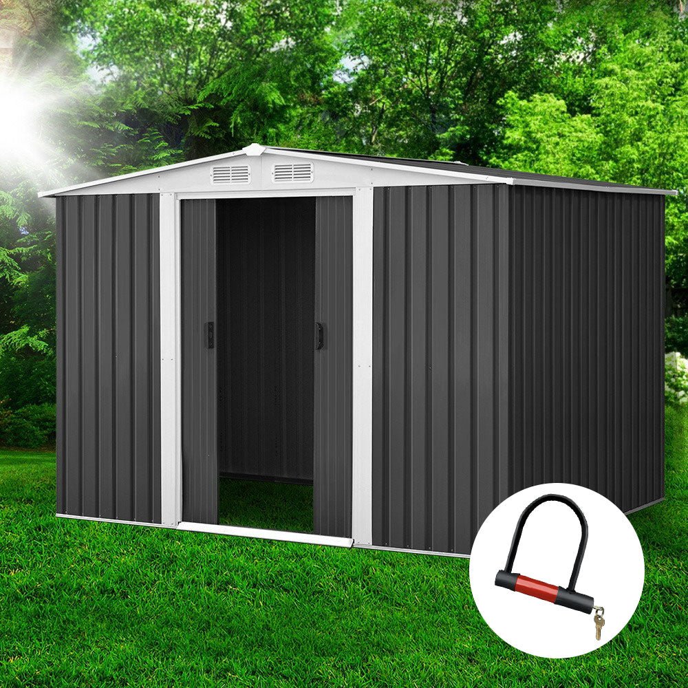 Garden Shed 2.58x2.07M Sheds Outdoor Storage Workshop Metal Shelter Sliding Door - Home & Garden > Storage > Sheds - Rivercity House & Home Co. (ABN 18 642 972 209) - Affordable Modern Furniture Australia
