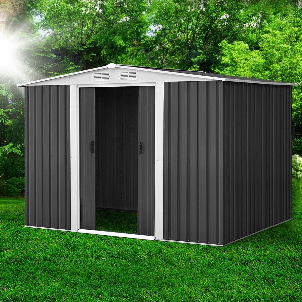 Garden Shed 2.58x2.07M Sheds Outdoor Storage Workshop Metal Shelter Sliding Door - Home & Garden > Storage > Sheds - Rivercity House & Home Co. (ABN 18 642 972 209) - Affordable Modern Furniture Australia