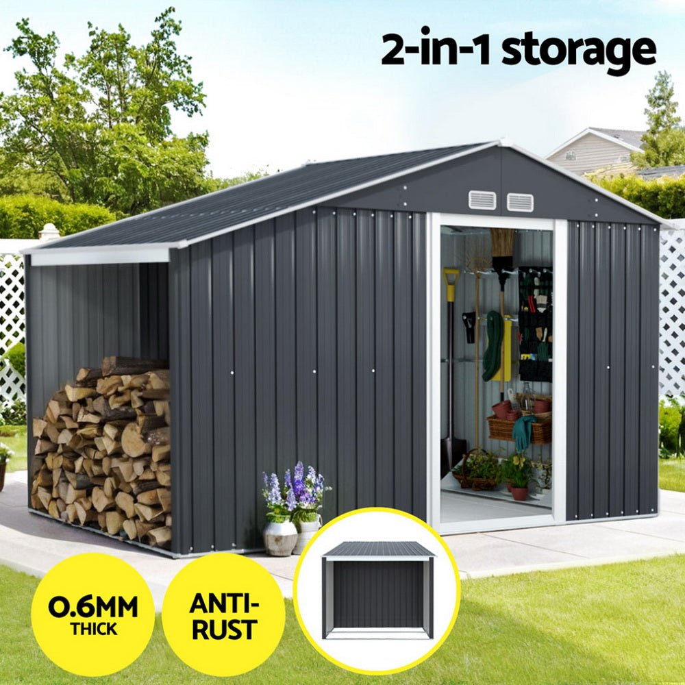 Garden Shed 3.22x1.96M Outdoor Storage Tool Workshop House Shelter - Home & Garden > Storage > Sheds - Rivercity House & Home Co. (ABN 18 642 972 209) - Affordable Modern Furniture Australia