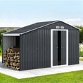 Garden Shed 3.22x1.96m Outdoor Storage Tool Workshop with Lock - Grey