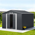 3x3M Garden Shed Outdoor Storage Tool Workshop with Lock - Grey