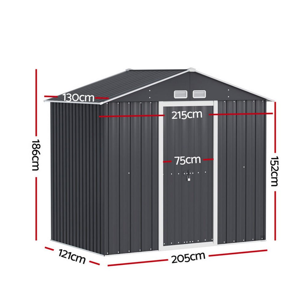 Garden Shed Outdoor Storage 2.15x1.3M Tool Workshop House Shelter Sliding Door - Home & Garden > Storage > Sheds - Rivercity House & Home Co. (ABN 18 642 972 209) - Affordable Modern Furniture Australia