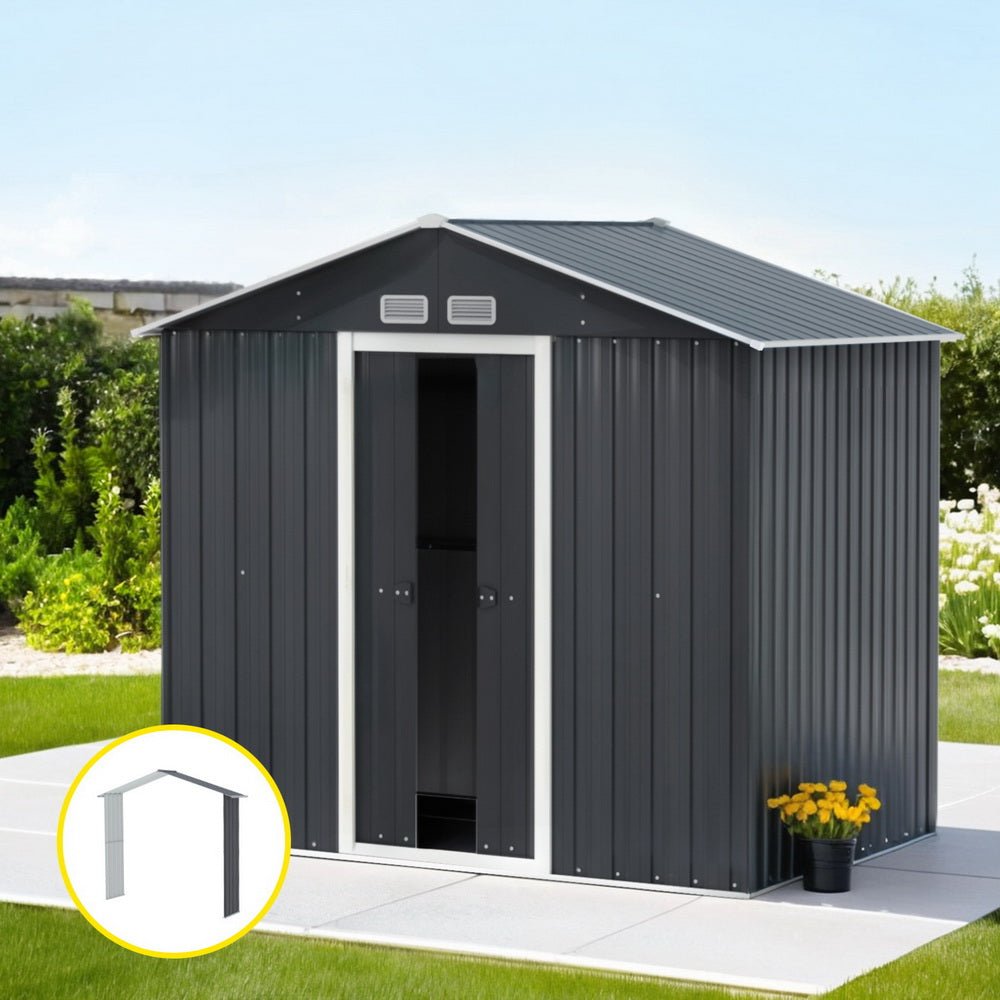 Garden Shed Outdoor Storage 2.15x1.74M Tool Workshop House w/Extension Kit - Home & Garden > Storage > Sheds - Rivercity House & Home Co. (ABN 18 642 972 209) - Affordable Modern Furniture Australia