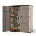 Garden Shed Outdoor Storage with Lockable Doors - Grey Brown