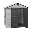Garden Shed 2.15x2.14M Outdoor Storage Tool Workshop with Lockable Doors - Grey Black