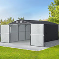 Garden Shed 3x5.38M Outdoor Storage Tool Workshop Shelter - Grey