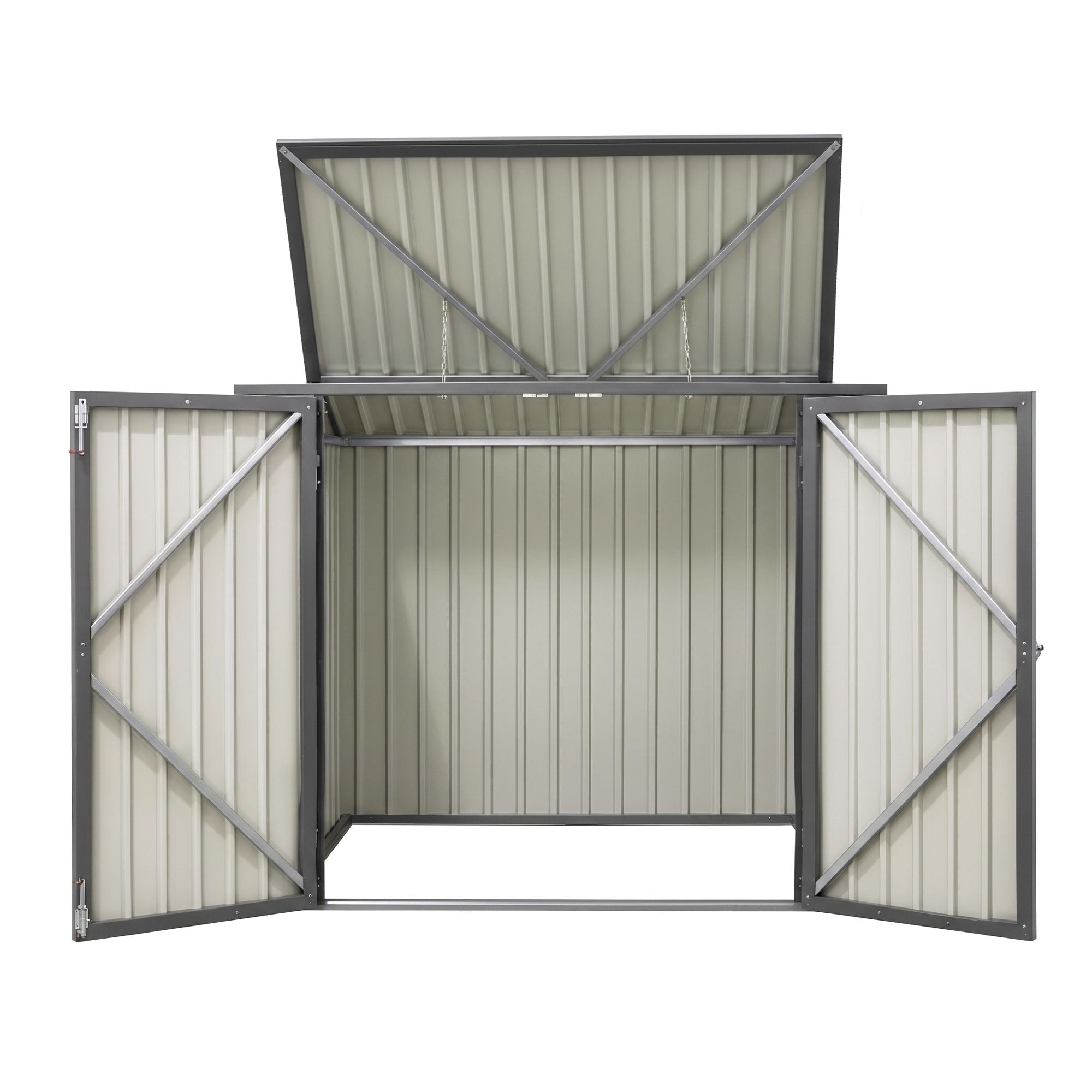 Garden Shed Wheelie Bin Storage Enclosure Outdoor Lockable Steel Cabinet - Home & Garden > Storage > Sheds - Rivercity House & Home Co. (ABN 18 642 972 209) - Affordable Modern Furniture Australia